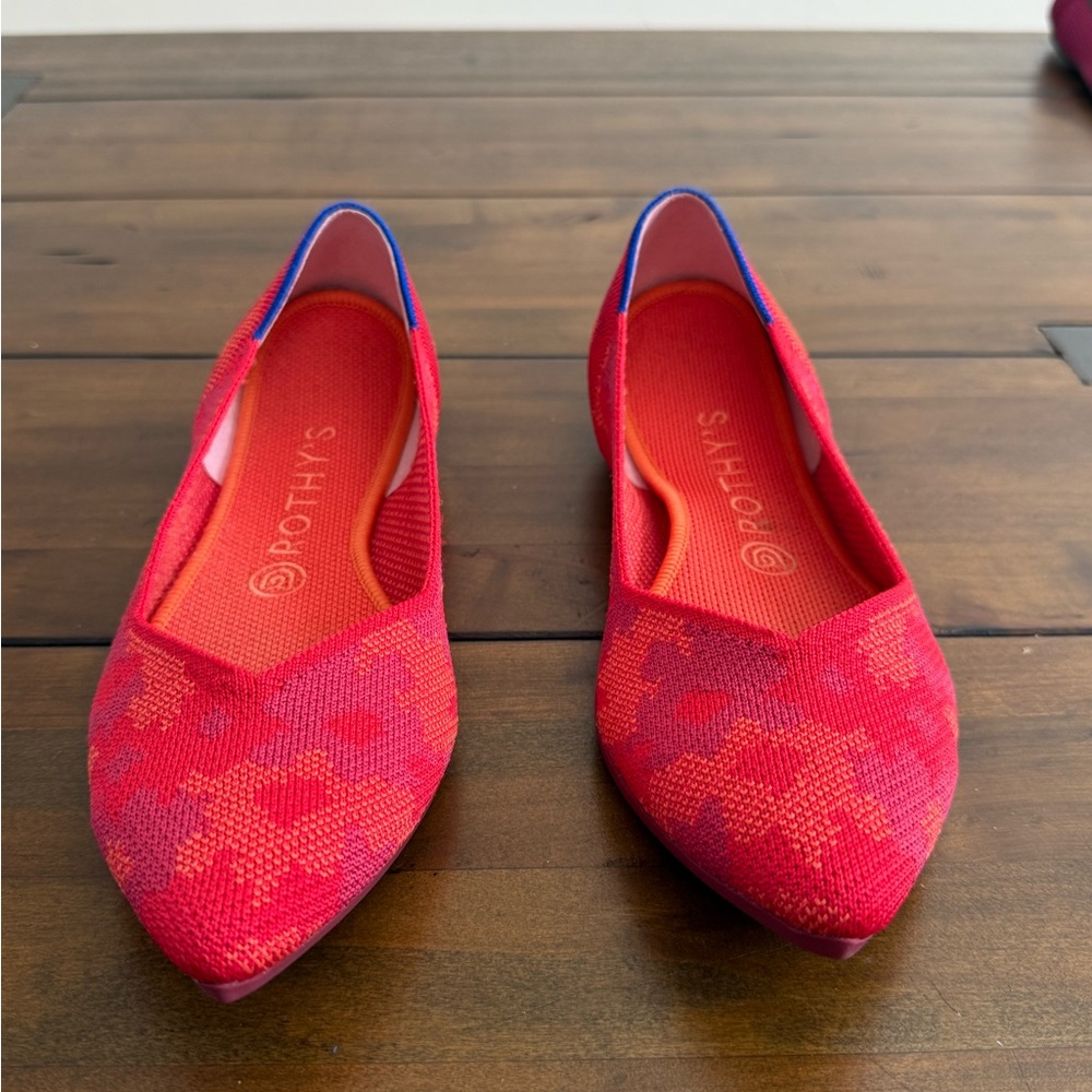 Rothy's Red and Pink Patterned Flats